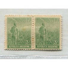 ARGENTINA 1911 GJ 330b PAREJA CON Y SIN FILIGRANA NUEVA CON GOMA